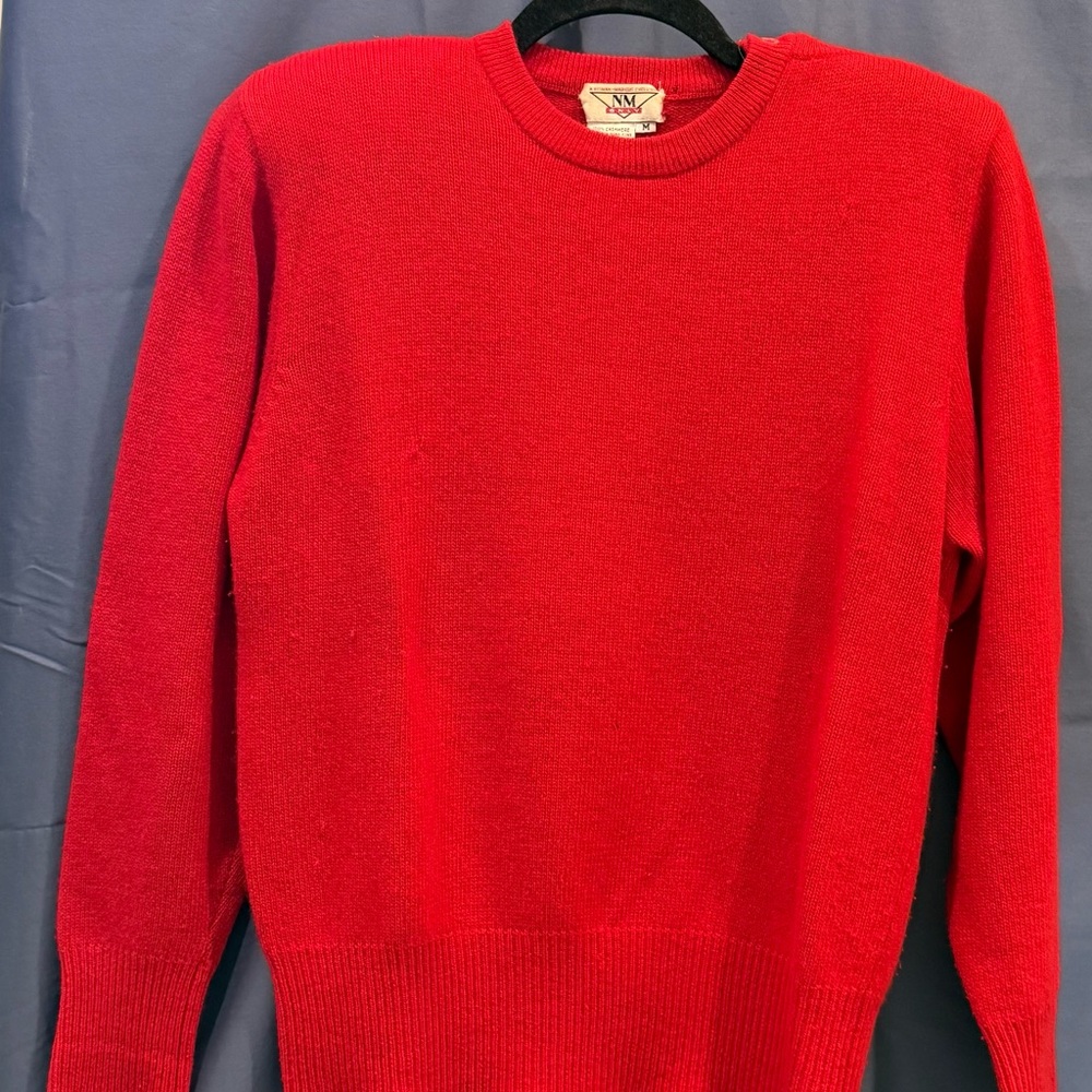 Vintage Neiman Marcus Red Cashmere Crew Neck Sweater